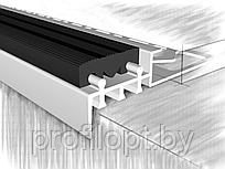 Профиль под плитку с резиновой вставкой 51853М, анодированный серебро 270 см
