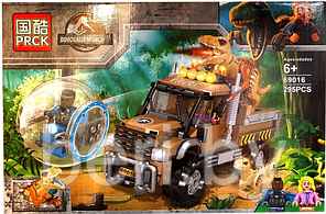 69016 Конструктор PRCK Jurassic World "Побег в гиросфере от карнотавра", 295 деталей, Аналог LEGO 75929