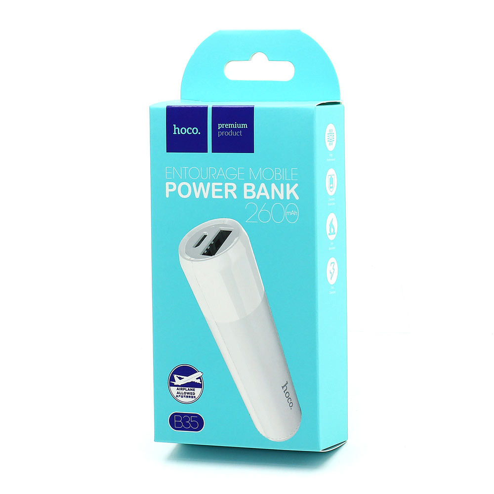 Портативный аккумулятор Hoco B35 2600mAh Power Bank (белый)