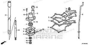 Корпус водяного насоса Honda BF4/5, 5, 8, 19220-ZV1-A00, фото 2