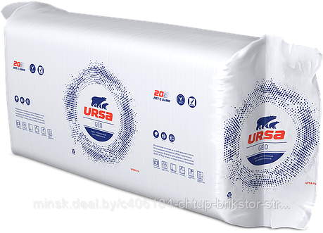 Плита теплоизоляционная из стекловолокна URSA Geo П-15-У10 610х1250х100 15 кг/м3 10 шт, фото 2