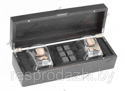Подарочный набор Total Black Premium бронза с камнями для виски шунгит светлый - фото 1 - id-p134337311