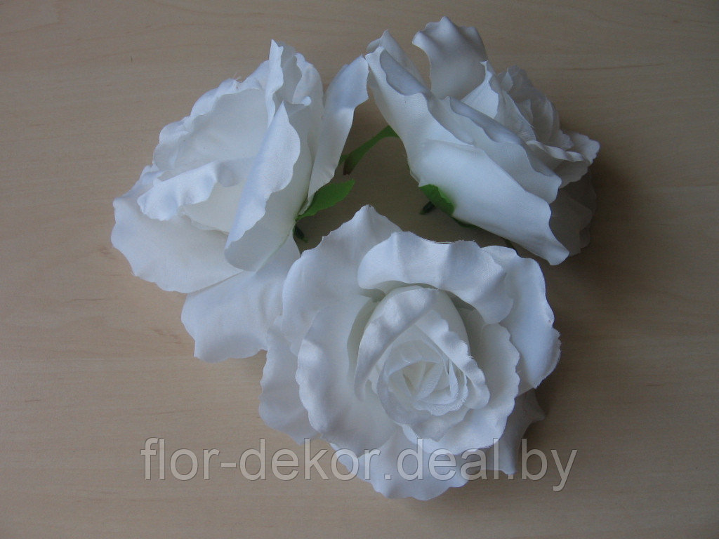 Головка розы белая, D 13 см.