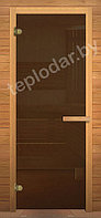 Стеклянная дверь для бани Везувий, стекло бронзовое 6 мм, фото 1