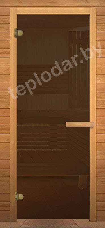 Стеклянная дверь для бани Везувий, стекло бронзовое 6 мм - фото 1 - id-p134421266