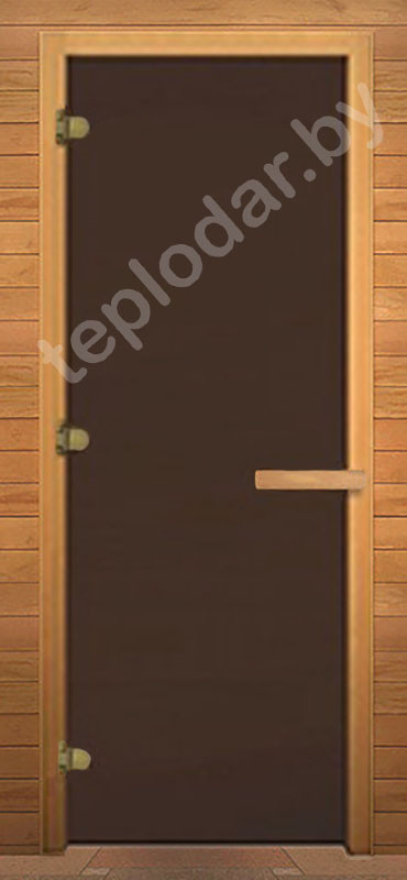 Стеклянная дверь для бани Везувий, стекло матовое бронзовое 8 мм - фото 1 - id-p134421442