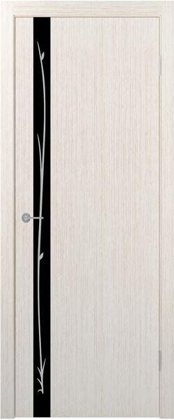 Двери межкомнатные экошпон STARK  ST 12 Lacobel черный лак с рисунком