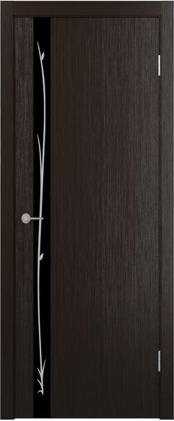 Двери межкомнатные экошпон STARK ST 12 Lacobel черный лак с рисунком - фото 2 - id-p134520836