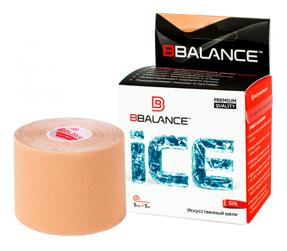 Кинезио тейп BBTape™ ICE 5 см × 5 м, Бежевый