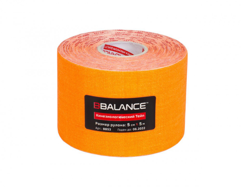 Флуоресцентный кинезио тейп BBTape™ FLURO 5 см × 1 м, Оранжевый