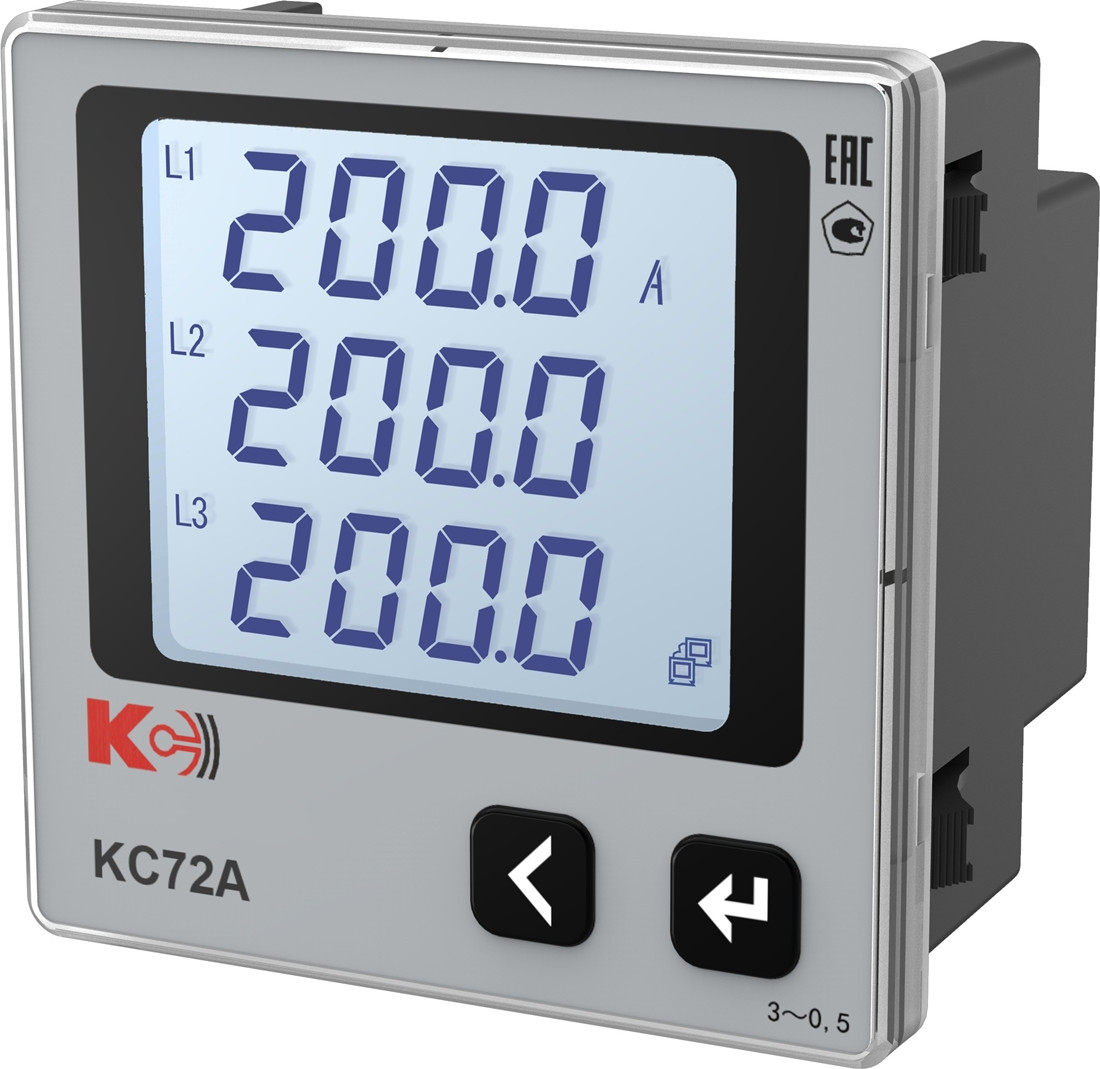 КС72А-K3 Амперметр цифровой 72х72 3-х канальный базовая модификация