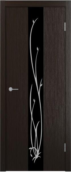 Двери межкомнатные экошпон STARK ST 13 Lacobel черный с рисунком - фото 2 - id-p134552290