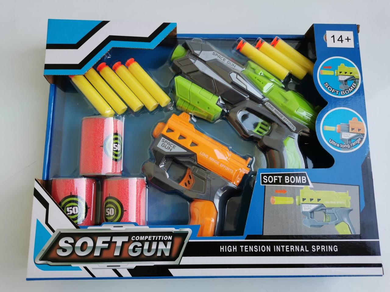 Бластер Soft Gun, мягкие пули-присоски 2 шт, арт.826-18