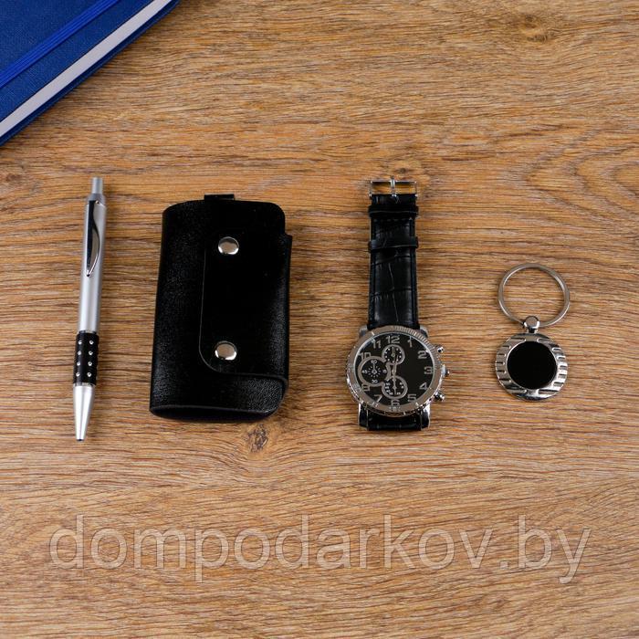 Набор подарочный 4в1 (ручка, часы, ключница, брелок) - фото 2 - id-p134625958