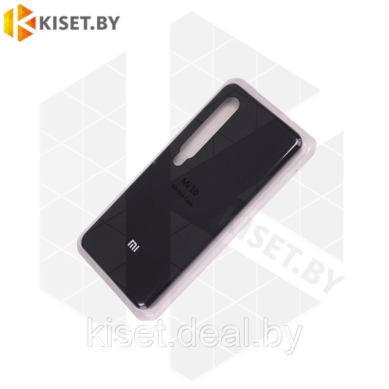 Soft-touch бампер Silicone Cover для Xiaomi Mi 10 / Mi 10 Pro черный с закрытым низом