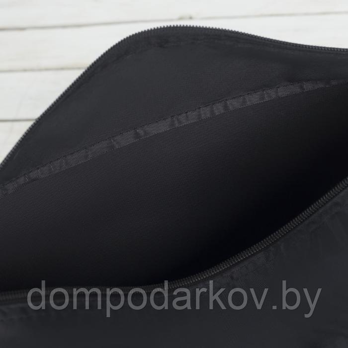 Сумка спортивная, отдел на молнии, 2 наружных кармана, цвет чёрный - фото 4 - id-p134636482
