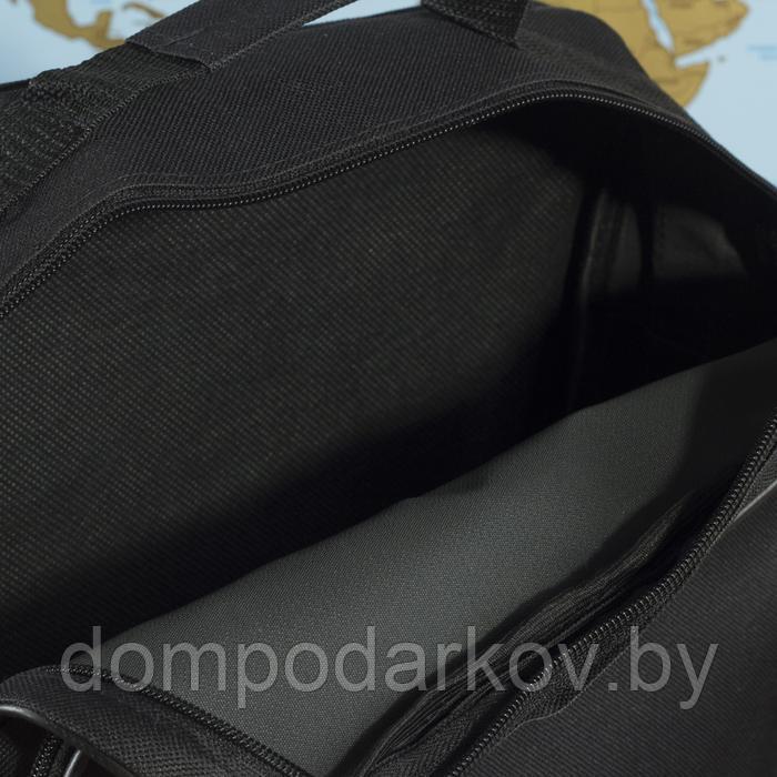 Сумка деловая на молнии, 1 отдел, наружный карман, длинный ремень, цвет чёрный - фото 3 - id-p91810061