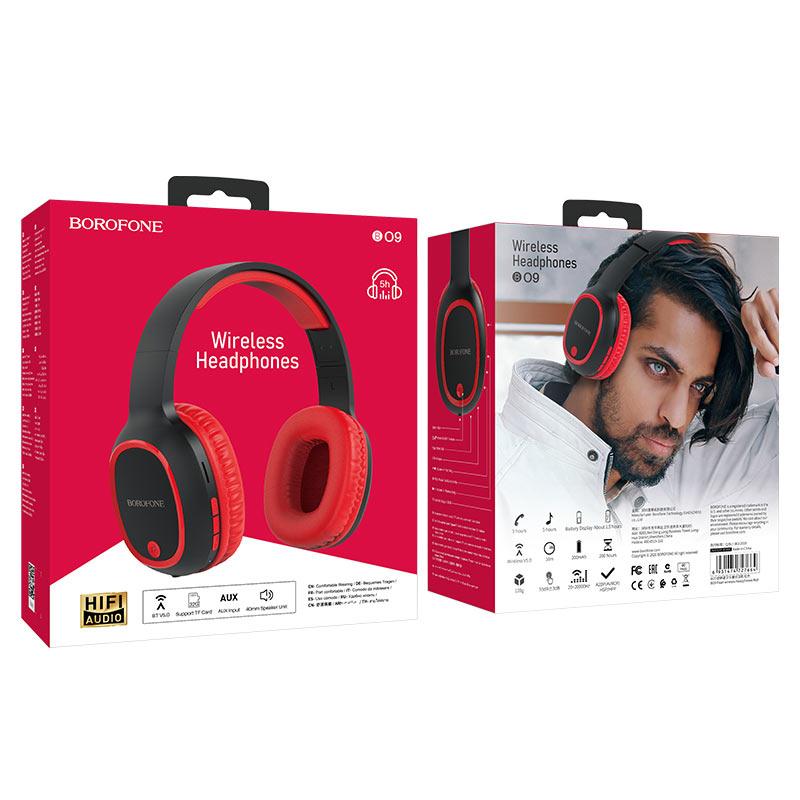 Наушники BOROFONE BO9 Pearl wireless headphones (red)