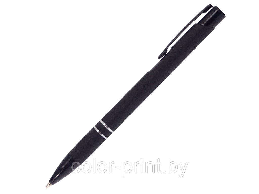 Ручка шариковая, COSMO HEAVY Soft Touch, металл, черный/черный