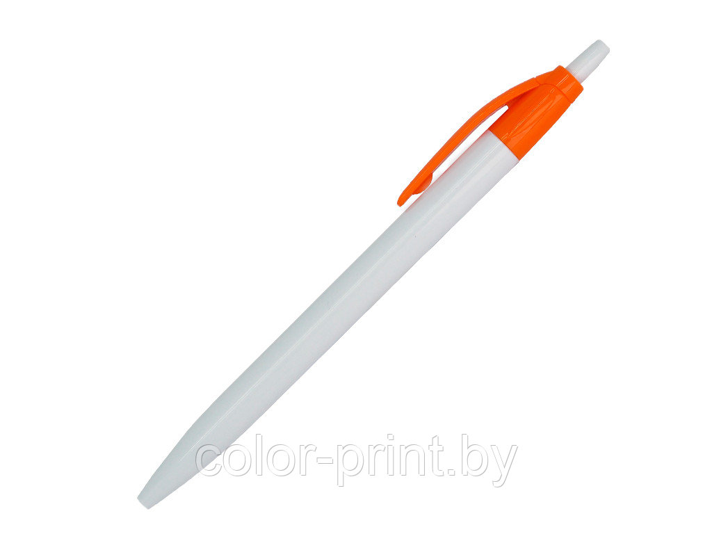 Ручка шариковая, Simple, пластик, белый/оранжевый, фото 1