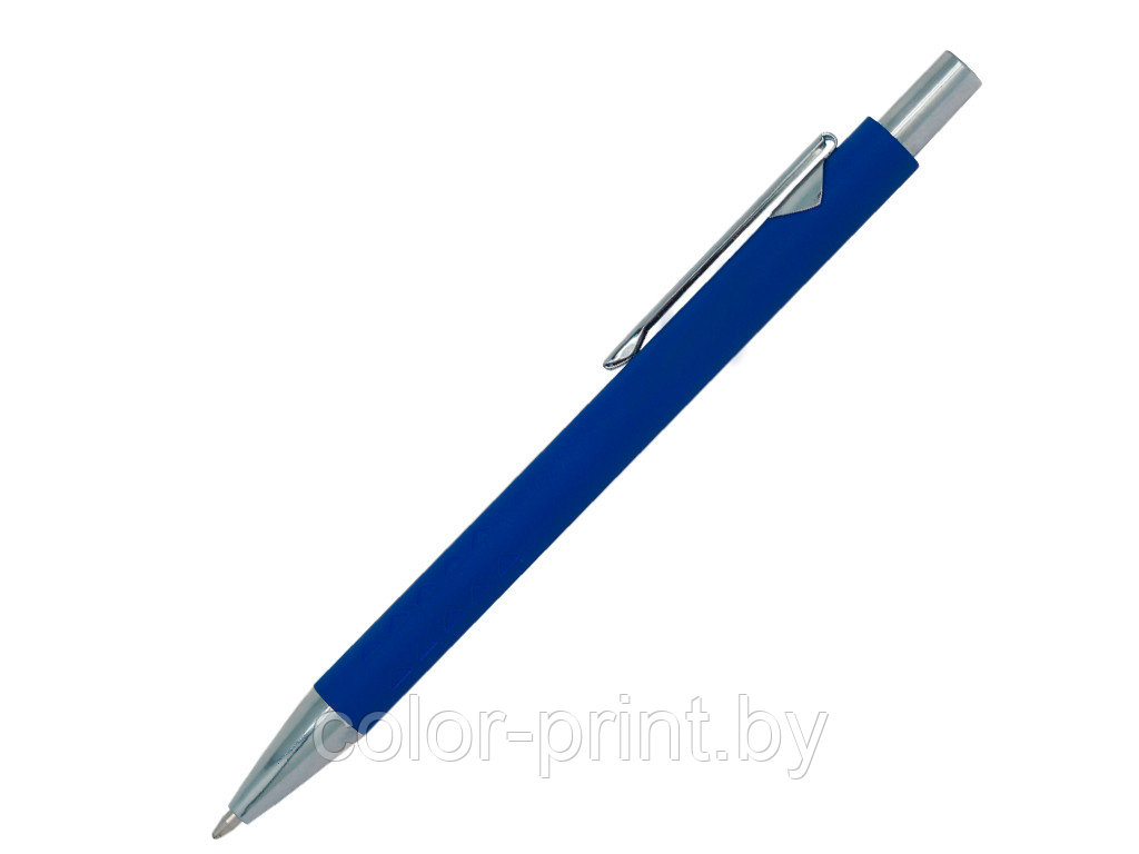 Ручка шариковая, Prestige, софт тач, металл, синий/серебро