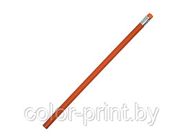 Карандаш деревянный со стеркой, оранжевый/оранжевый