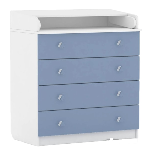 Комод Polini Kids Simple 1580 белый/синий