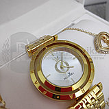 Подарочный набор Pandora (часы, подвеска-Сердце, браслет) Серебро с черным циферблатом, фото 7
