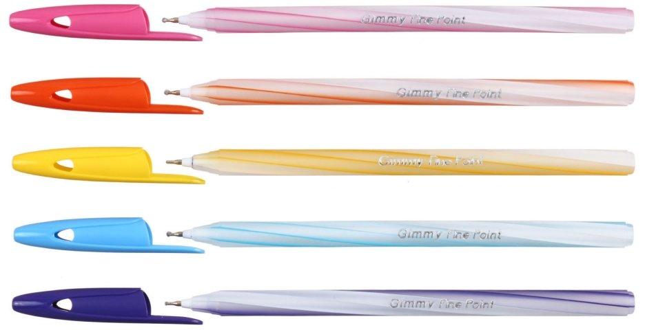 Ручка шариковая одноразовая Linc Gimmy Fine Point корпус ассорти, стержень синий - фото 1 - id-p134662517