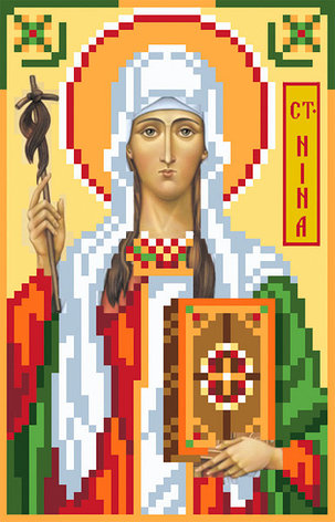 3025 Рисунок на шелке для вышивки бисером "Святая Нина", фото 2