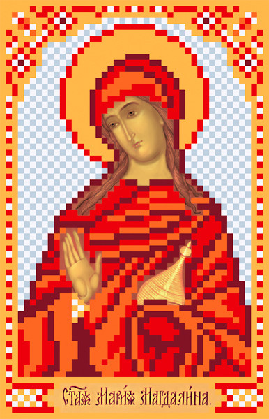 3033 Рисунок на шелке для вышивки бисером "Святая Мария"