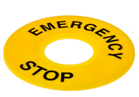 Комплект желтых табличек, круг, "Emergency Stop", 60мм (уп. 2 шт.) КОМПЛЕКТ ТАБЛИЧЕК MTB2-F07 (2 ШТ.)