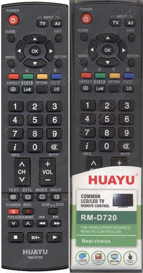 Пульт телевизионный Huayu для Panasonic RM-D720