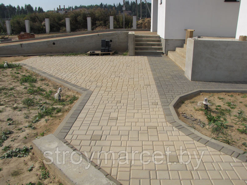 Тротуарная плитка «Старый город» вибропрессованная (толщиной 6 см) на сером цементе - фото 3 - id-p134741931