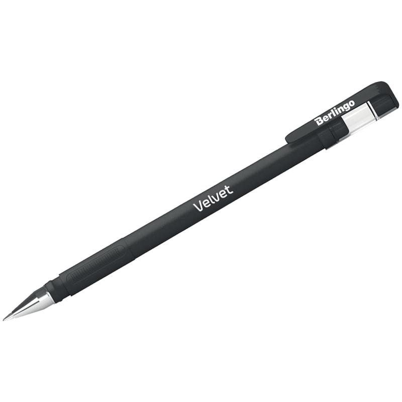 Ручка гелевая Berlingo "Velvet" черная, 0,5мм, прорезиненный корпус CGp_50125(работаем с юр лицами и ИП) - фото 1 - id-p134752569