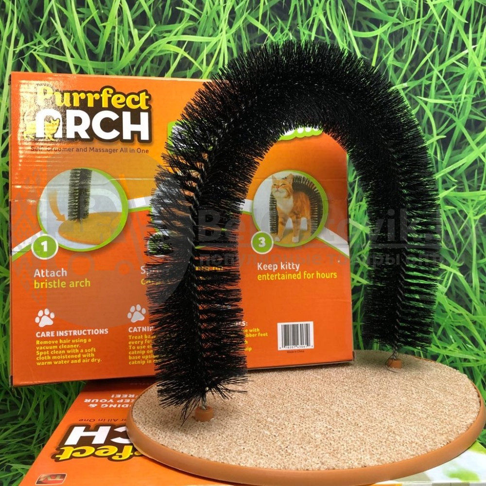 Когтеточка для кошек Purrfect Arch со щеткой для вычесывания шерсти - фото 3 - id-p134754177