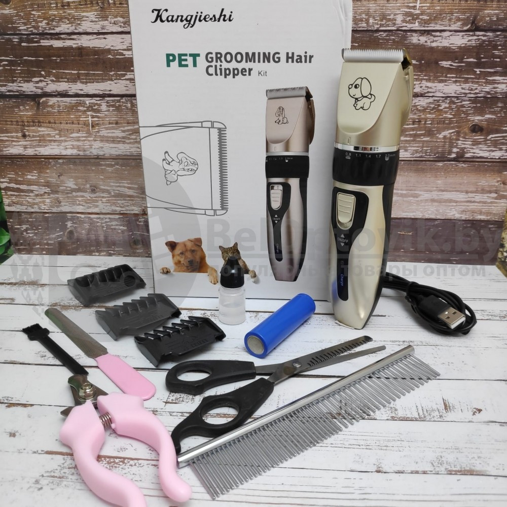 Машинка электрическая Kangjeshi (грумер)для стрижки животных PET Grooming Hair Clipper kit - фото 7 - id-p134754183