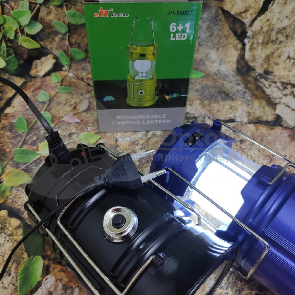 Универсальный складной кемпинговый фонарь 6 LED Solar Camping Lamp JH 5800T с солнечной панелью Синий - фото 8 - id-p134757388