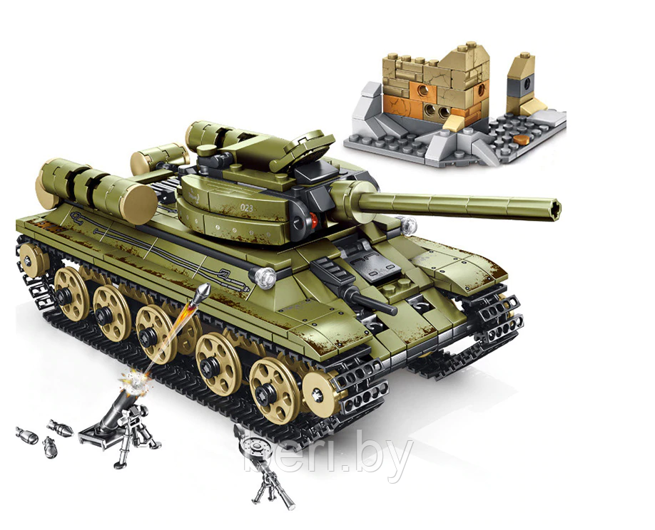 101038 Конструктор Sembo Block "Советский танк T-34", 683 детали - фото 3 - id-p134762194