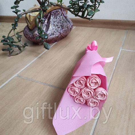 Набор подарочный Букетик-комплимент "Шоколадные розы"( 7 шт.),11*28 см розовый, фото 2