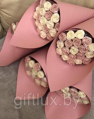 Набор подарочный Букет "Шоколадные розы" ( 19 шт),19*30 см бело-розовый, фото 2