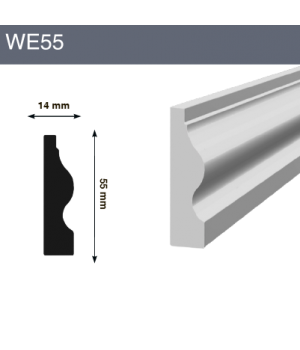 Напольный плинтус WE55 55x14x2400 мм (ВхШхД)