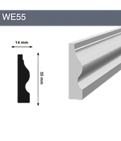 Напольный плинтус WE55 55x14x2400 мм (ВхШхД)