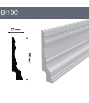 Напольный плинтус BI100 100x26x2000 мм (ВхШхД)