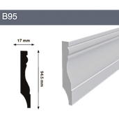 Напольный плинтус B95 94,5x17x2000 мм (ВхШхД)