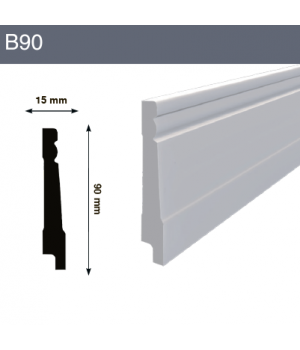 Напольный плинтус B90 90x15x2000 мм (ВхШхД)