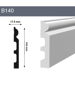 Напольный плинтус B140 140x17,5x2000 мм (ВхШхД)