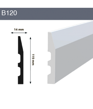 Напольный плинтус B120 119x14x2000 мм (ВхШхД)