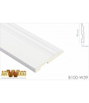 Напольный плинтус B100-W39 98x13x2400 мм (ВхШхД)