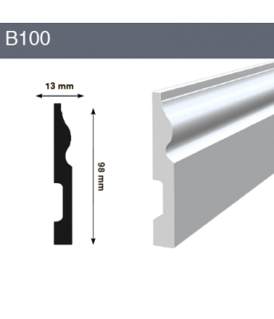 Напольный плинтус B100 98x13x2000 мм (ВхШхД)